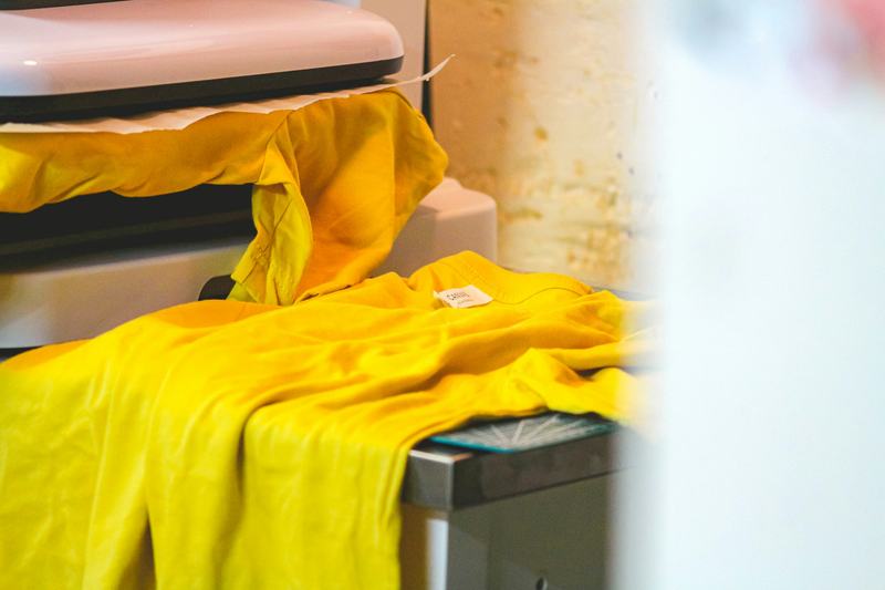 Sample photo: a shirt on a pressing machine